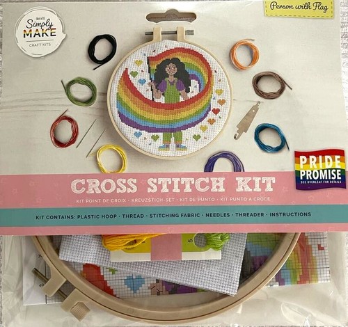 Docrafts Cross Stitch Kit - RAINBOW LOVE PRIDE HEARTS PROMISE LGBTQIA+ 6 options - Picture 8 of 19