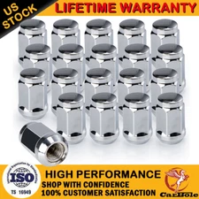 Set of 20 Lug Nuts Bulge Acorn 12x1.5 Chrome Wheel Nut For Chevrolet GMC Buick