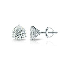 1.00 Carat Moissanite Stud Earrings in 14k Gold (Charles & Colvard) 
