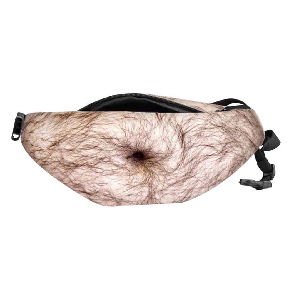 waist fanny bag Dad Bod Bags Waist Belt Funny Bum Bags Leather Hairy Beer Fat