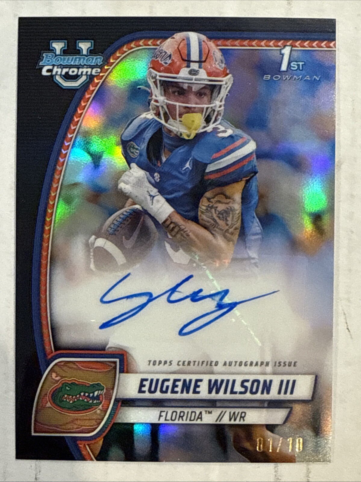 EUGENE WILSON III 2024 Bowman University Chrome BLACK REFRACTOR AUTO #1/10