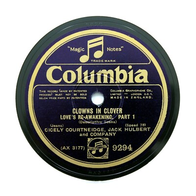 CLOWNS IN CLOVER - London Musical 1927 ORIGINAL CAST Recording 12'' COLUMBIA [78]