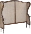 Headboard Kingstone Traditional Solid Wood Cane Rustic Pecan Old World Queen