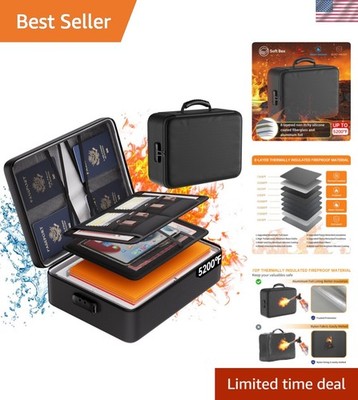 5200°F Fireproof Document Organizer Box with Lock, Heat Insulated | Upgraded ...