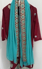 Asian/Indian/Pakistani dress GORGEOUS green Wedding Party Dress Medium