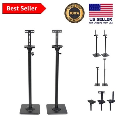 Universal Fit Adjustable Speaker Stands - Ideal for Satellite Surround Speakers