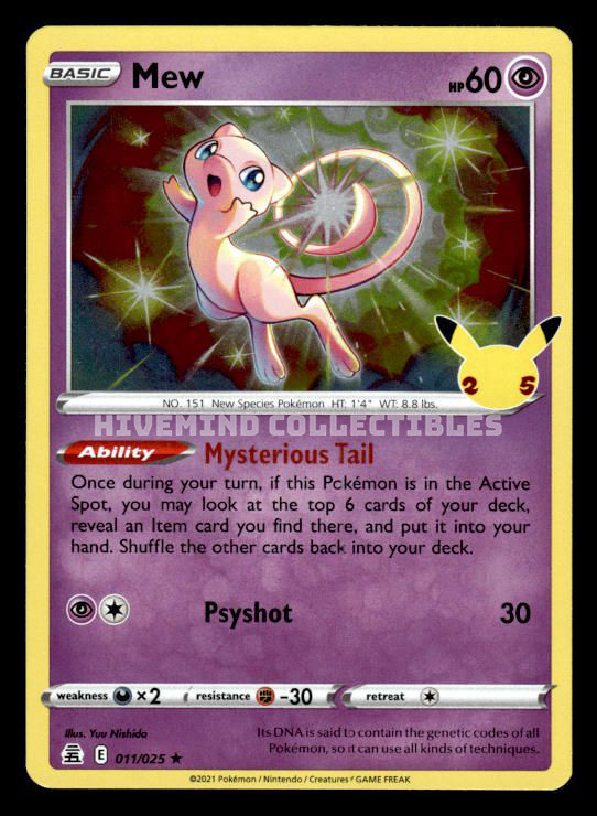 Mew 011/025 Celebrations 25th Anniversary Pokemon Card
