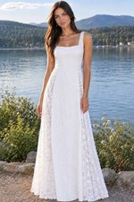 NEW* Women’s White Dress With Back and Side Lace. No Label No Brand. Home Made