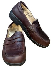 Alegria Taylor womens brown leather slip on loafers size EU 38 US 8-8.5