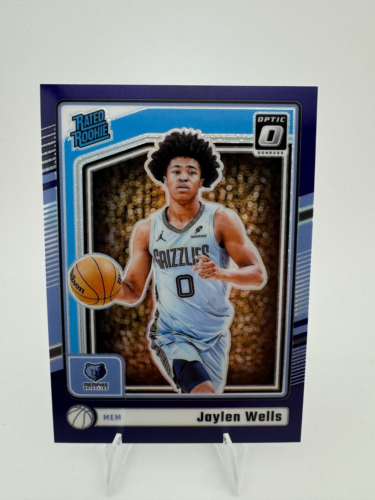 2024-25 Donruss Optic Rated Rookie Purple Jaylen Wells Memphis Grizzlies #252