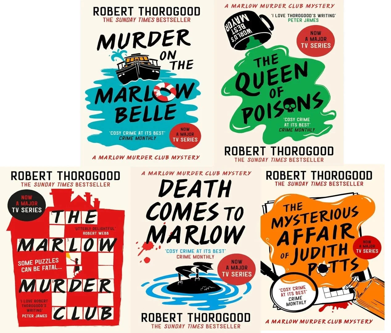 Marlow Murder Club Mysteries Series By Robert Thorogood 5 Books Collection Set
