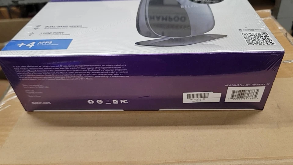 Belkin N600 300 Mbps 4-Port 10/100 Wireless N Router  NEW Sealed - Image 4 of 4