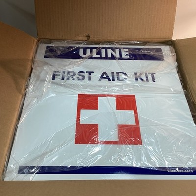 ULine Metal First Aid Cabinet H-5951 **Empty** 16x15x5 inch 3 shelves *NEW*