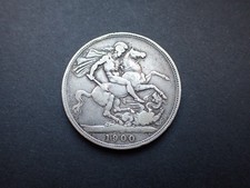 1900 Victoria Silver Crown 5 Shilling Coin B