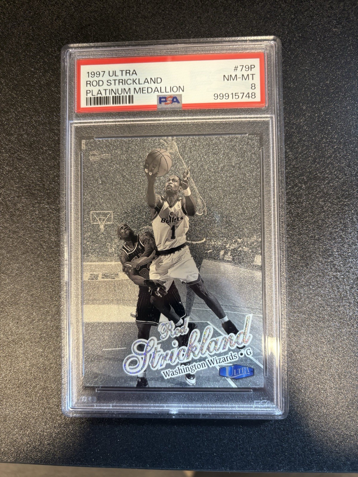 Rod Strickland 1997-98 Ultra Platinum Medallion #79 /100 PSA 8
