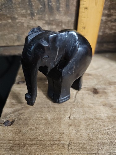 Miniature Wooden Elephant Statue Handmade Vintage - Picture 2 of 8