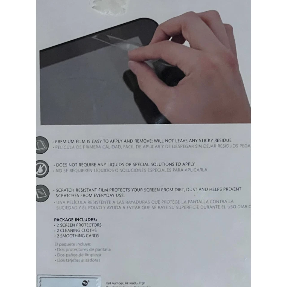 Toshiba Tablet Screen Protector 10 Inch, Anti Scratch, Includes 2 - Image 2 of 4