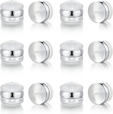 Silicone Earring Backs, 18K Gold Plated, Secure Locking for Heavy Earrings, Hypo