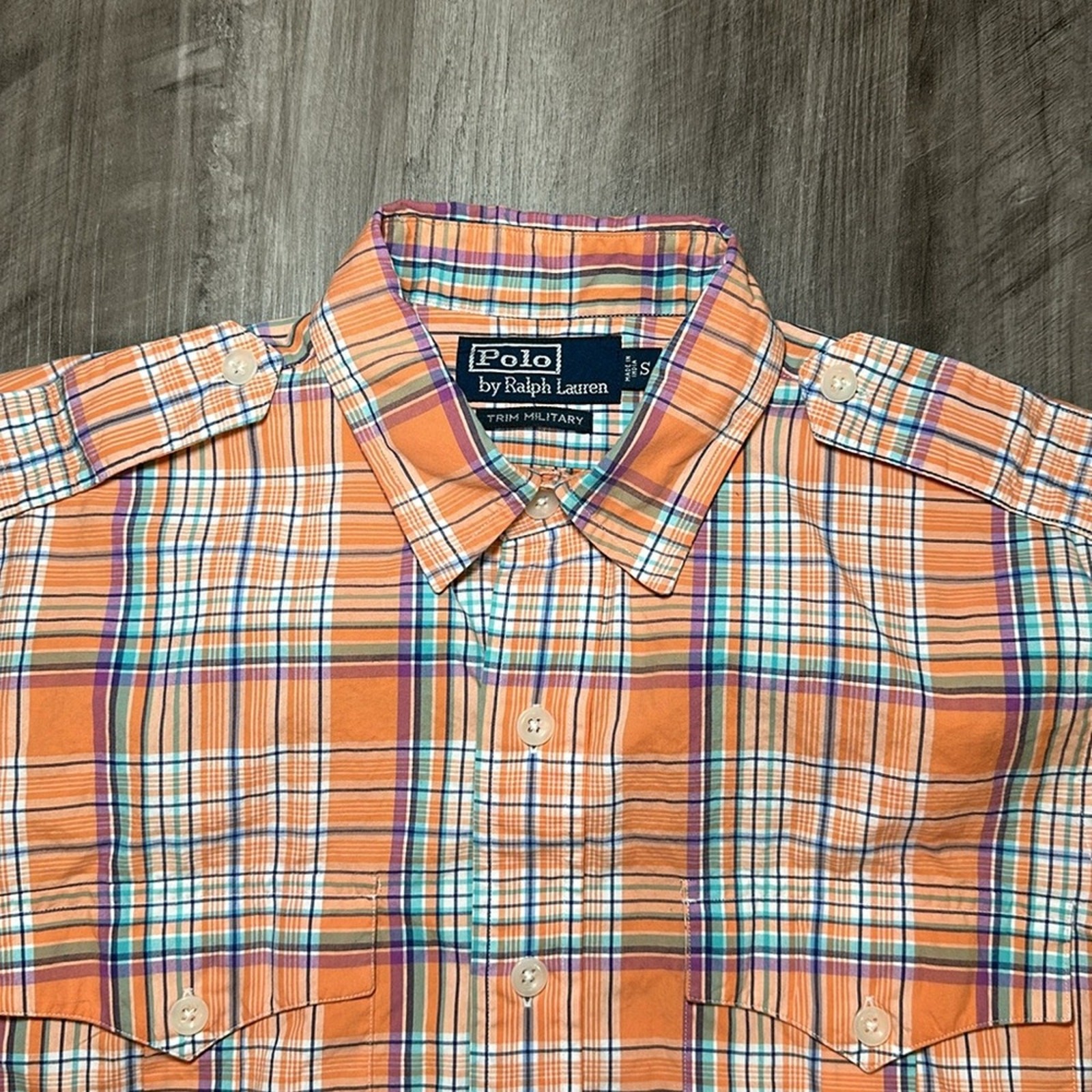 Polo by Ralph Lauren Trim Military Plaid Long Sleeve Button Down - Small thumbnail 5