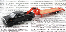 Greenlight Black 2022 GMC SIERRA 2500 2500HD DENALI Pickup w/Gooseneck Trailer O
