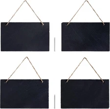 Navaris Natural Slate Hanging Chalkboard Set of 4 Farmhouse,Home, Wedding,Rustic