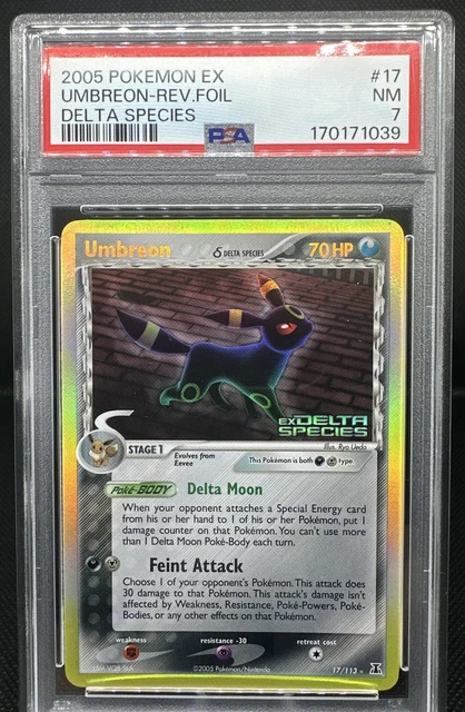 2005 Pokemon EX Delta Species Umbreon #17/113 Reverse Holo PSA 7 New Cert