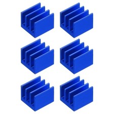 6 Pcs Heatsink 7x7x6mm Aluminum Heat Sink with Thermal Blue Sticker Deep Blue