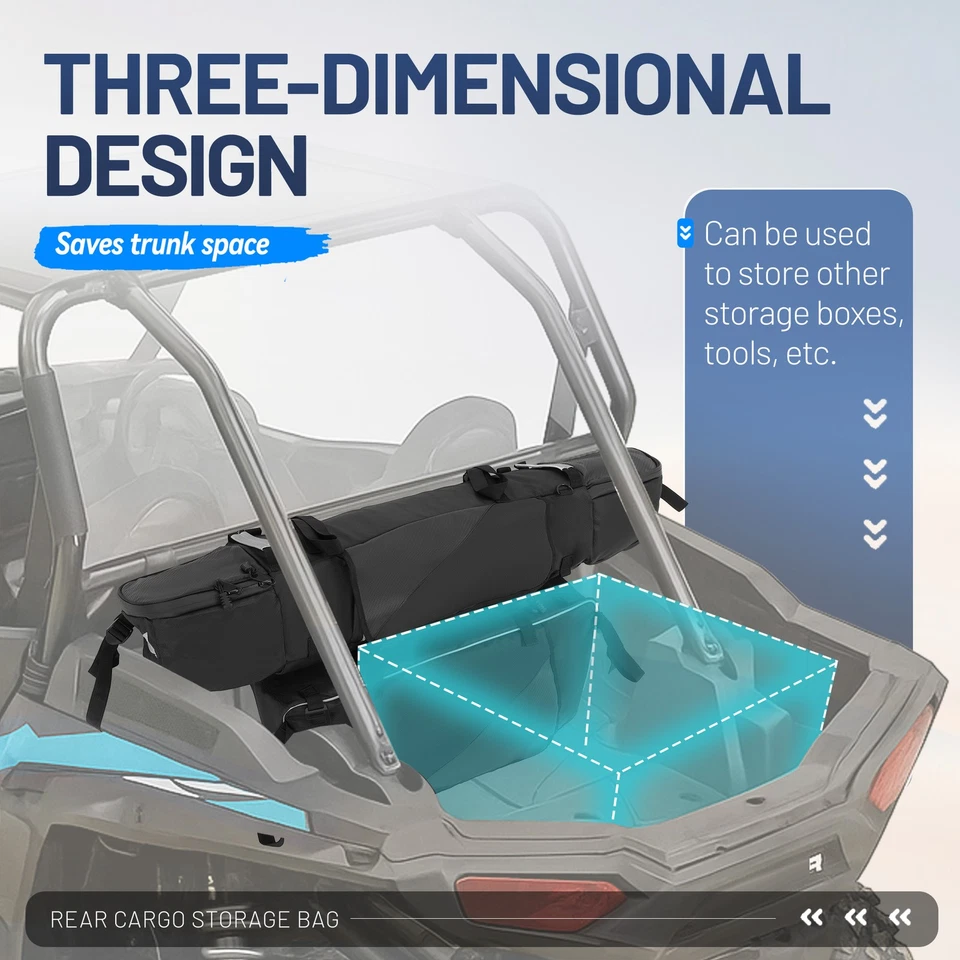 Bolsa combinada de almacenamiento de carga trasera UTV para Polaris RZR XP 4 1000/900 2014-23 Foto 3 de 4
