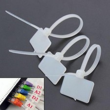 100x Nylon Self Locking Labels Cable Ties Marking Zipper