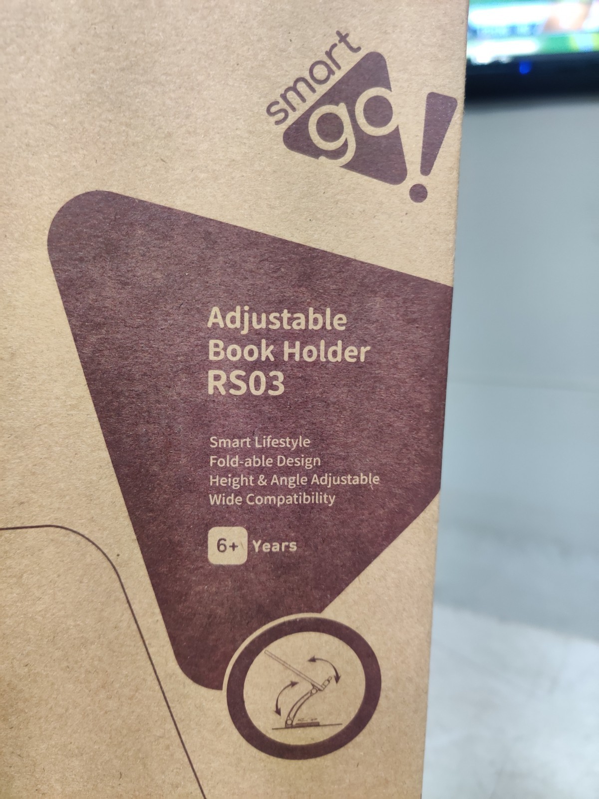 Tounee Book Stand for Reading, Adjustable Book Holder with 360° Swivel Base