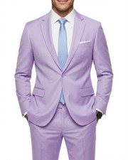 MY'S Men's 2 Piece Suit Tie, Slim Fit Solid COLOR Jacket And Pants Set