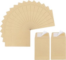 180 Pack Coin Envelopes 2.35"3.5", Brown Kraft Small Packets, Full-Flap Seal