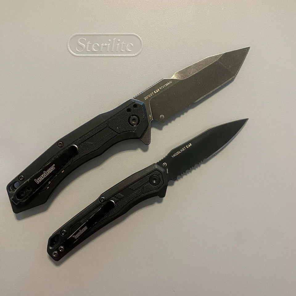 Lote de 2 cuchillos tácticos de apertura asistida Kershaw, bolsillo pequeño y mediano Foto 3 de 4