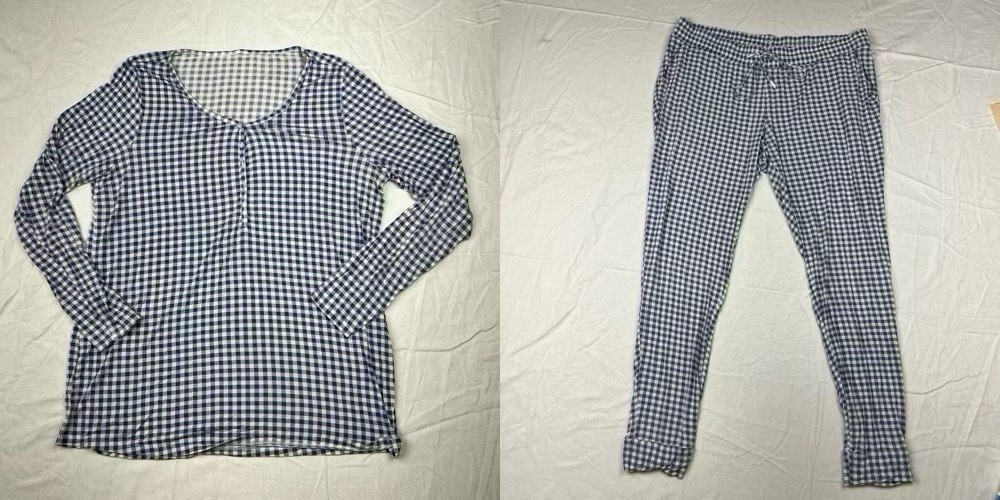 Gap Maternity Blue/White Gingham ModalPajama Set … - image 2