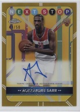 2024 Chrome Next Stop Signatures Gold Refractor 43/50 Alexandre Sarr Auto 14mf