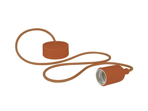 Vellight Schnurpendel Textilkabel Braun HäNgelampe E27, Baldachin Pendelleuchte-image