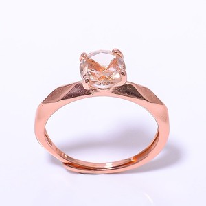 Authentic Morganite Quartz Gemstone Rose Gold Plated Ring Ad. (52)