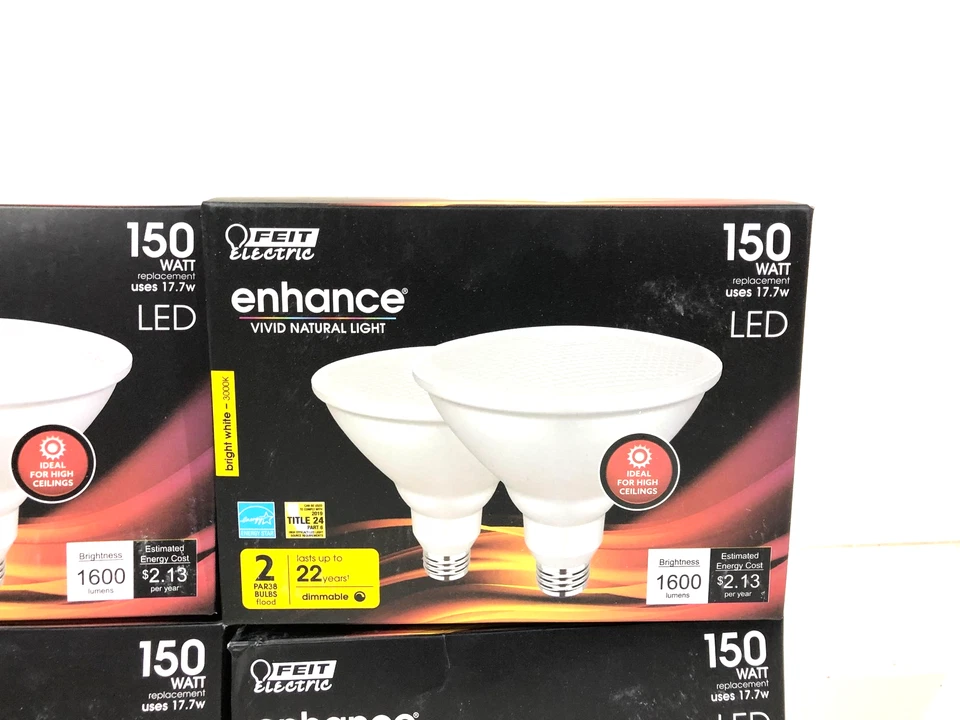 Feit Electric 150-Watt Equiv PAR38 Dimmable Flood LED Light Bulb, 3000K 8PK - Image 2 of 3