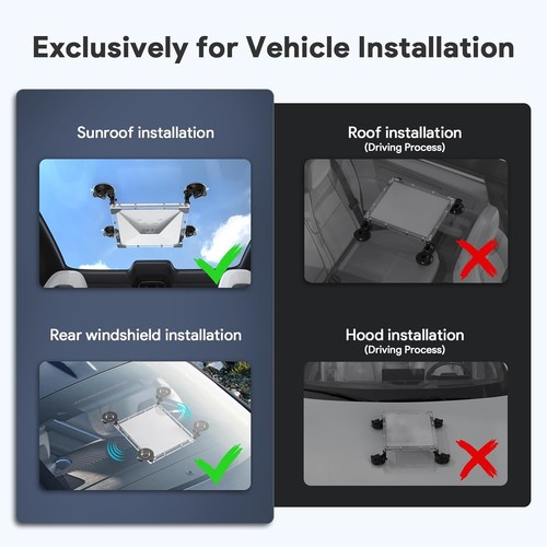 Starlink Mini Support Voiture avec Étui de Protection, Porte Ventouse Toit Solaire - Photo 4/9