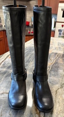 FRYE Phillip Harness Tall Black Leather Equestrian Motorcycle Boots 6.5 B