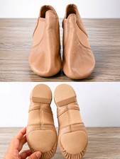 Capezio EJ2C Girls 12.5M Caramel Leather Slip-On Jazz Dance Shoes