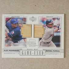 Upper Deck 2001 Pros & Prospects Dual Bat Rodriguez Furcal #PP-RF Rangers Braves