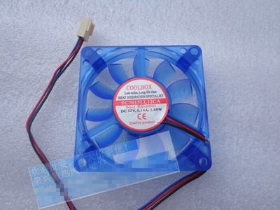 1PC COOLBOX EC7015LL12CA 12V 0.14A 3-wire   transparent cooling fan  *qq