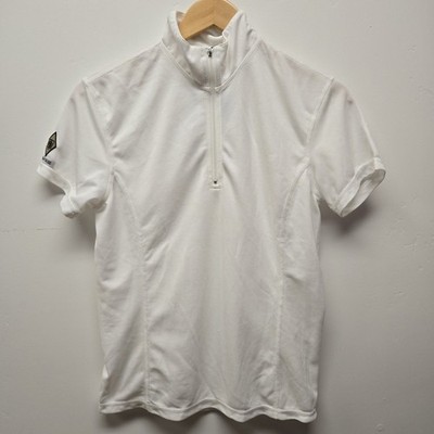 ROMFH Chill Factor Short Sleeve Show Shirt In White Size Medium Equestrian NWT
