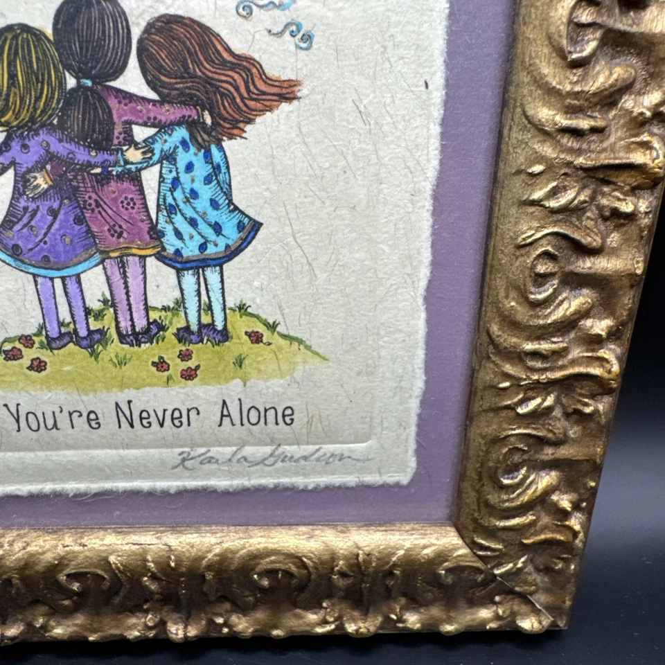 Acuarela Grabado Karla Gudeon I You’re Never Alone Firmado Foto 3 de 4