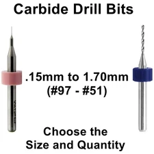 Carbide Micro Drill Bits #97–#51 (0.15–1.70mm) – Select Your Size – PCB CNC Tool