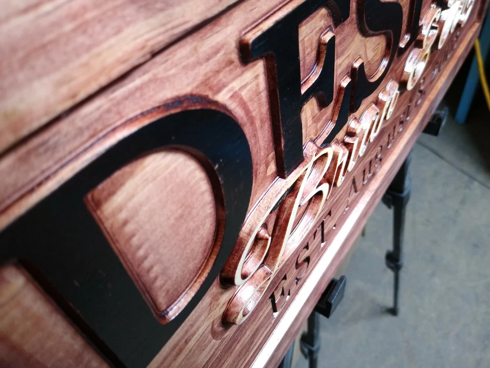 Personalized Family Name Custom Carved Wood Plaque Couple Wedding Gift SL112 - Image 3 of 4