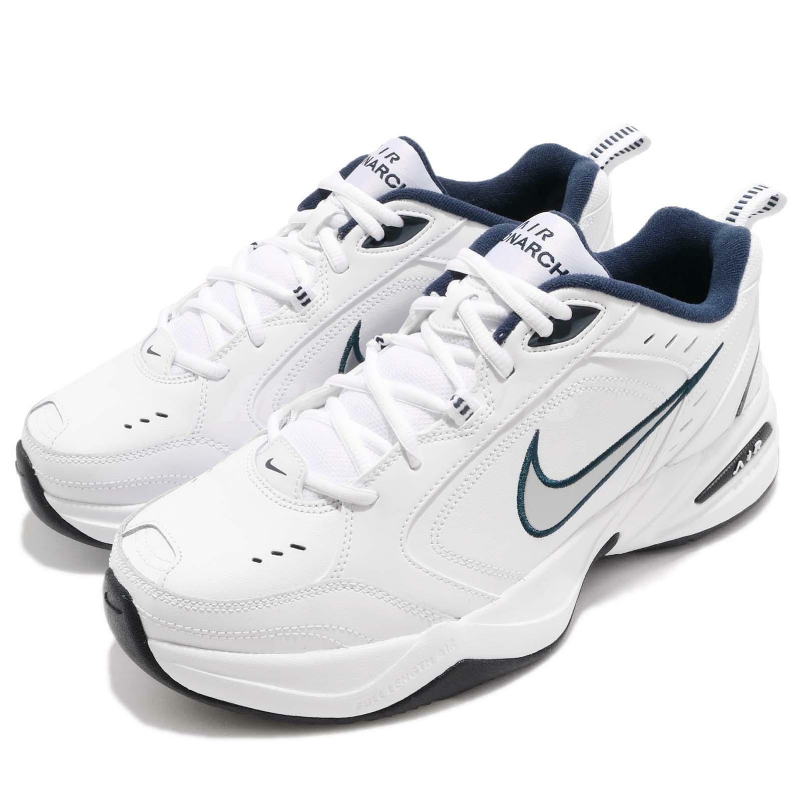 Nike Air Monarch IV 4 White Silver Navy Retro Men Casual Shoes 415445-102 | eBay