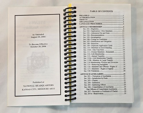 Bylaws and Ritual Ladies Auxillary to the VFW 2005 Podium and Booklet Editions - Picture 11 of 16