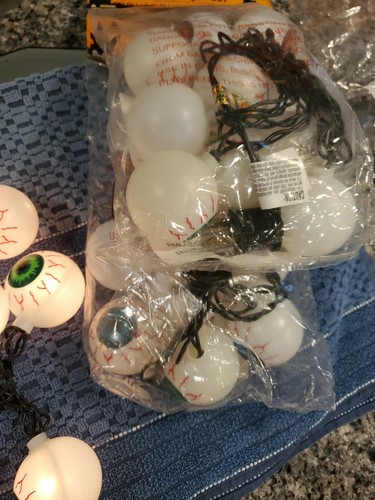 10 Augapfel Halloween Neuheit Licht Set Multi Color 5,5 Fuß Yard Outdoor Dekoration - Bild 5 von 5